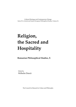 Religion, the Sacred and Hospitality