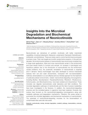 Insights Into the Microbial Degradation and Biochemical Mechanisms of Neonicotinoids