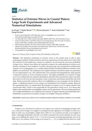Statistics of Extreme Waves in Coastal Waters: Large Scale Experiments and Advanced Numerical Simulations