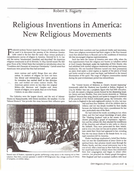 Religious Inventions in America: New Religious Movements