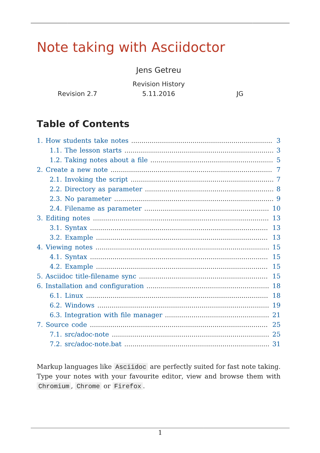 Note Taking with Asciidoctor