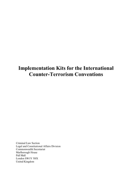 Implementation Kits for the International Counter-Terrorism Conventions