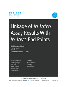 Linkage of in Vitro Assay Results with in Vivo End Points