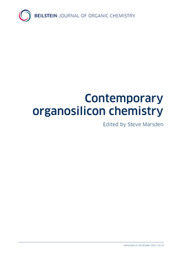 Contemporary Organosilicon Chemistry