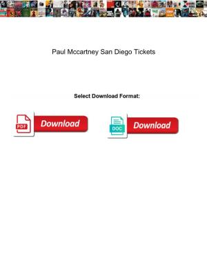 Paul Mccartney San Diego Tickets