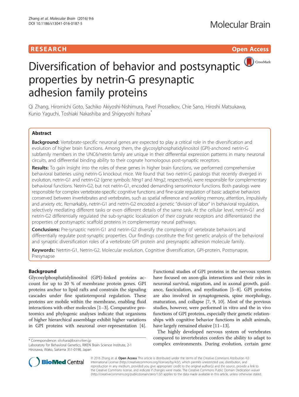 Diversification of Behavior and Postsynaptic Properties by Netrin-G