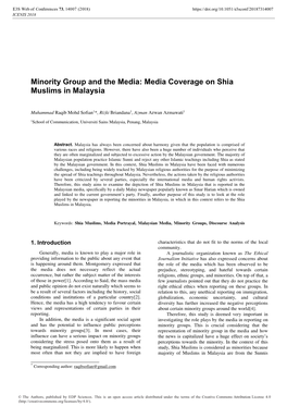 Media Coverage on Shia Muslims in Malaysia