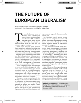The Future of European Liberalism