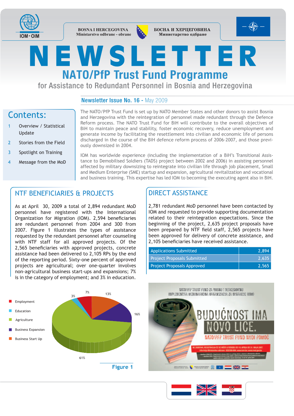 NEWSLETTER NATO/Pfp Trust Fund Programme for Assistance to Redundant Personnel in Bosnia and Herzegovina