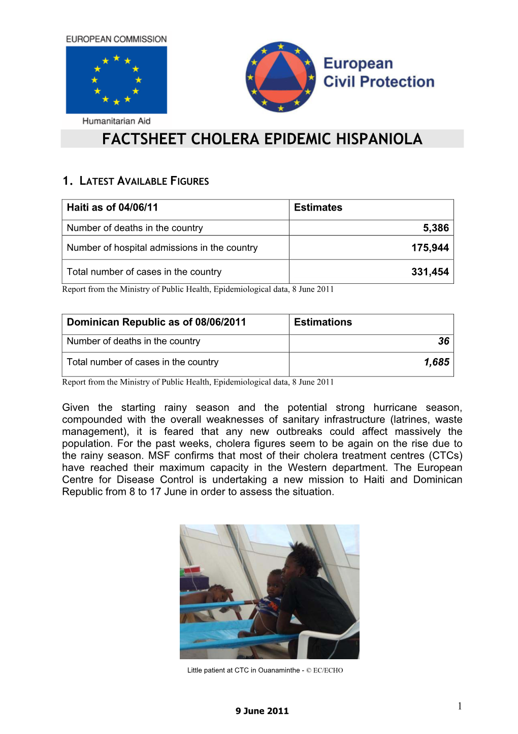 Factsheet Cholera Epidemic Hispaniola