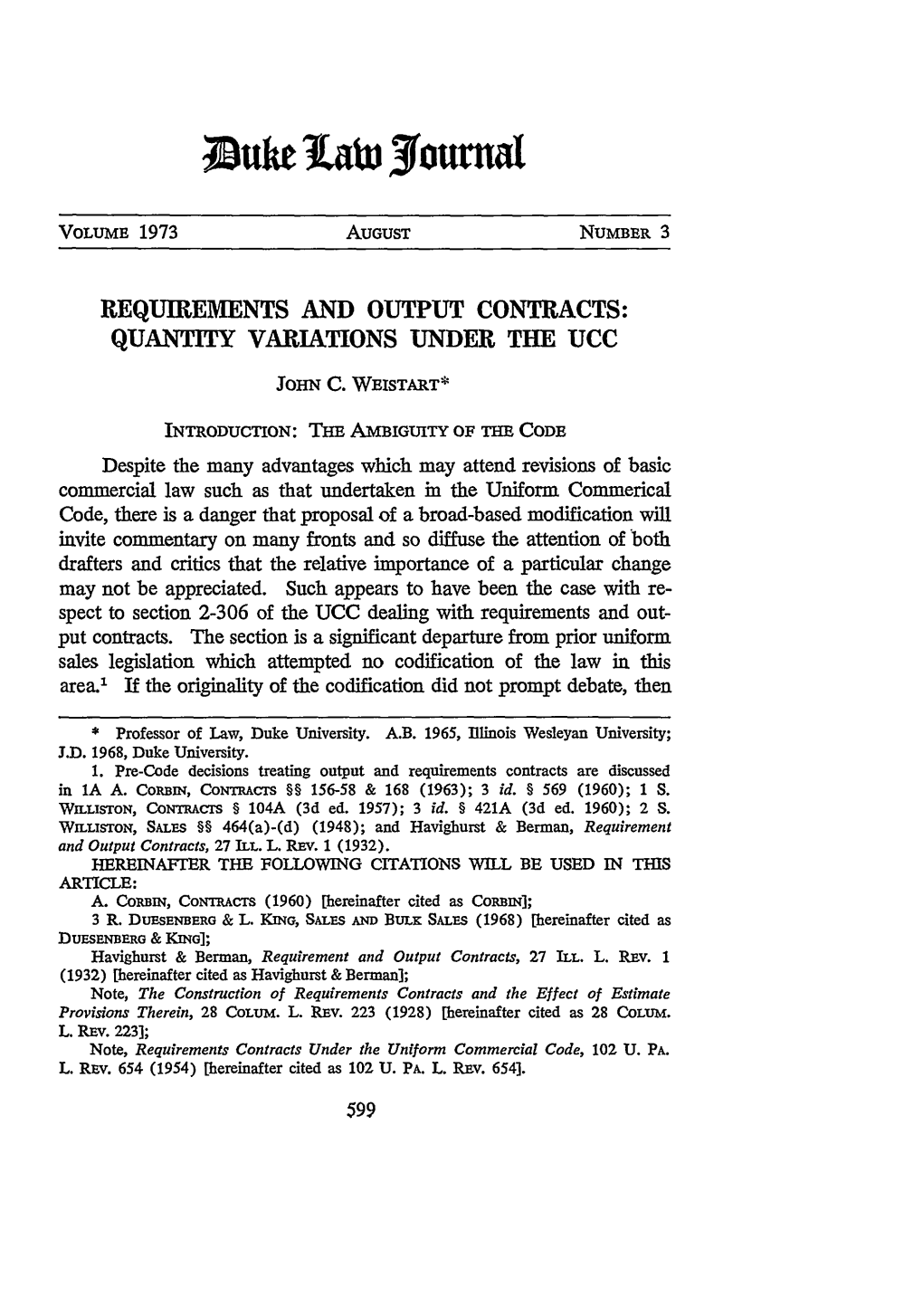 Requirements and Output Contracts: Quantity Variations Under the Ucc