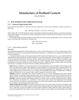 2 Manufacture of Portland Cement Peter Del Strother