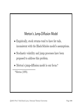 Merton's Jump-Diffusion Model