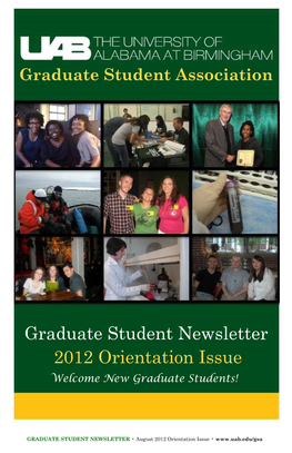 Graduate Student Newsletter 2012 Orientation Issue