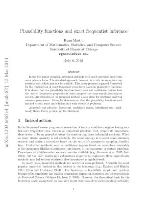 Plausibility Functions and Exact Frequentist Inference