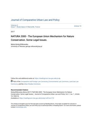 NATURA 2000 - the European Union Mechanism for Nature Conservation