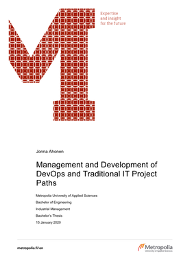 Management and Development of Devops and Traditional IT Project Paths