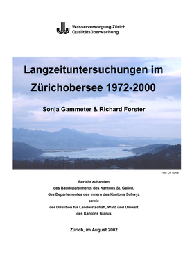 Langzeituntersuchungen Im Zürichobersee 1972-2000 Inhaltsverzeichnis