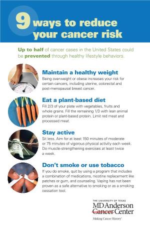 9Ways to Reduce Your Cancer Risk