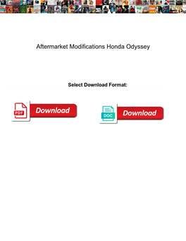 Aftermarket Modifications Honda Odyssey