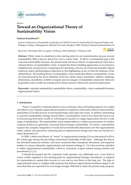 Toward an Organizational Theory of Sustainability Vision