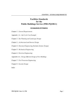 Facilities Standards for the Public Buildings Service (PBS-PQ100.1)