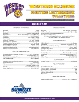 Western Illinois Fighting Leatherneck Volleyball
