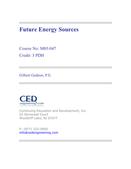 Future Energy Sources