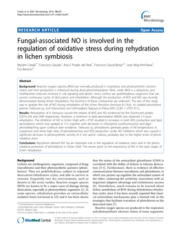 Fungal-Associated NO Is Involved in the Regulation of Oxidative Stress