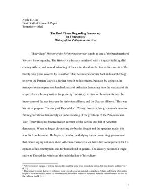 Neale C. Gay First Draft of Research Paper Tentatively Titled: The