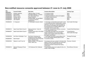 Non-Notified Resource Consents Approved Between 21 June to 31