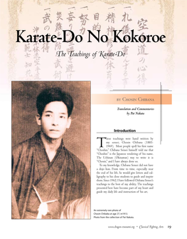 Karate-Do No Kokoroe the Teachings of Karate-Do