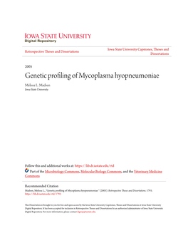 Genetic Profiling of Mycoplasma Hyopneumoniae Melissa L