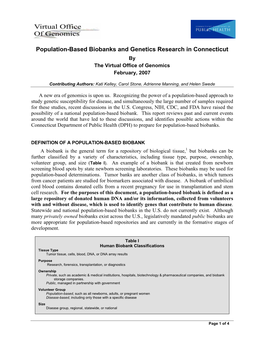 Population-Based Biobanks for Genetics Research