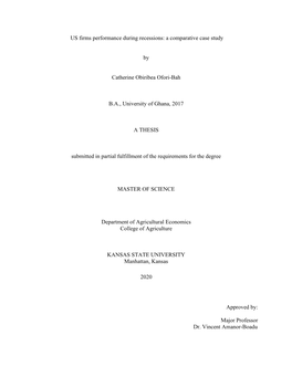 US Firms Performance During Recessions: a Comparative Case Study