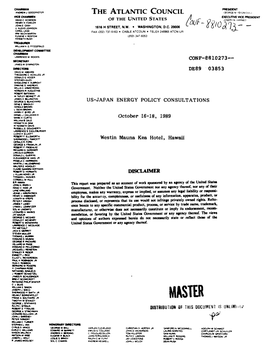 MASTER TIMOTHY W STANLEY Giorge J STATHAKIS Ril?M I STRAUS ROMRTS STRAUSS DISTRIBUTION of THIS DOCUMENT Is GEORGE a STRICHMAN LEONARD SULUVAN