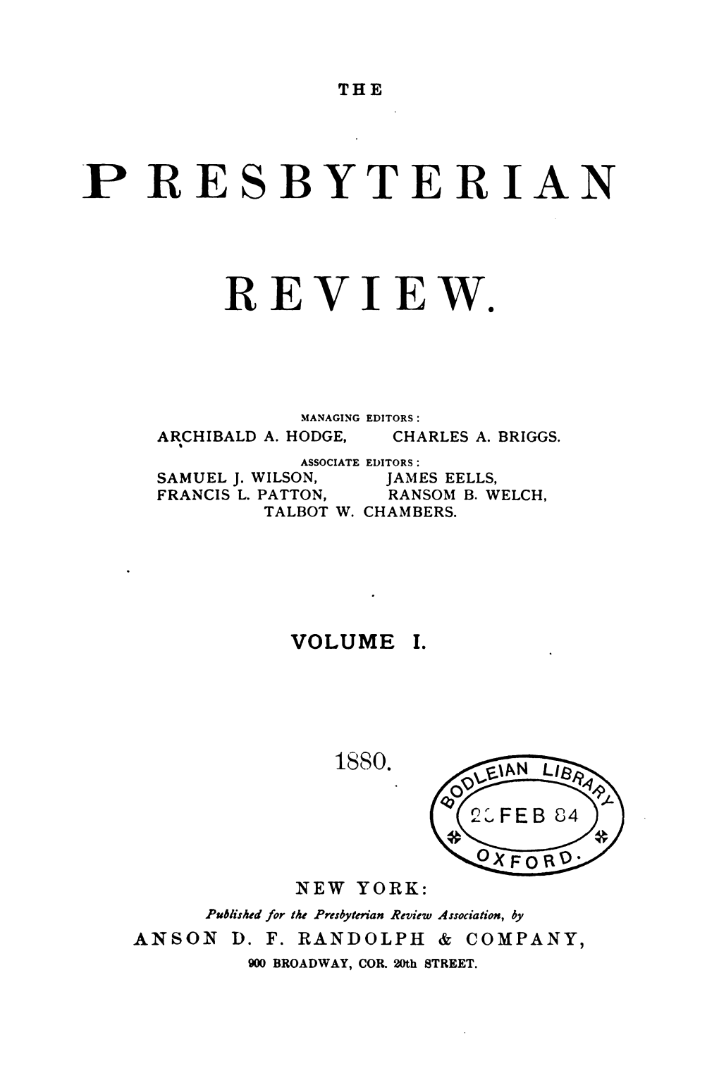 The Documentary History of the Westminster Assembly