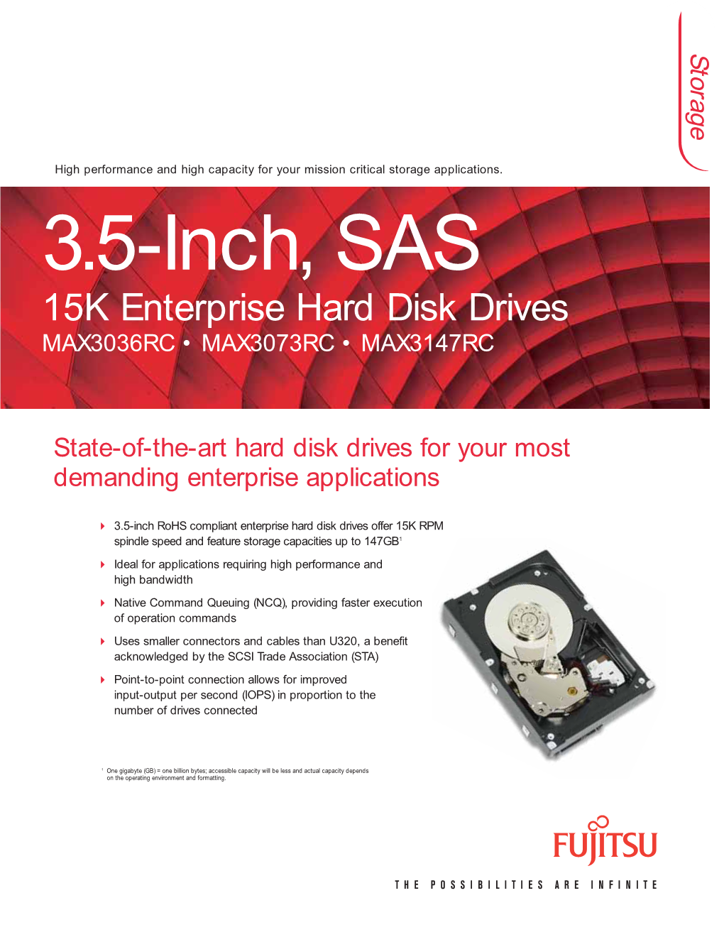 3.5-Inch, SAS 15K Enterprise Hard Disk Drives MAX3036RC • MAX3073RC • MAX3147RC