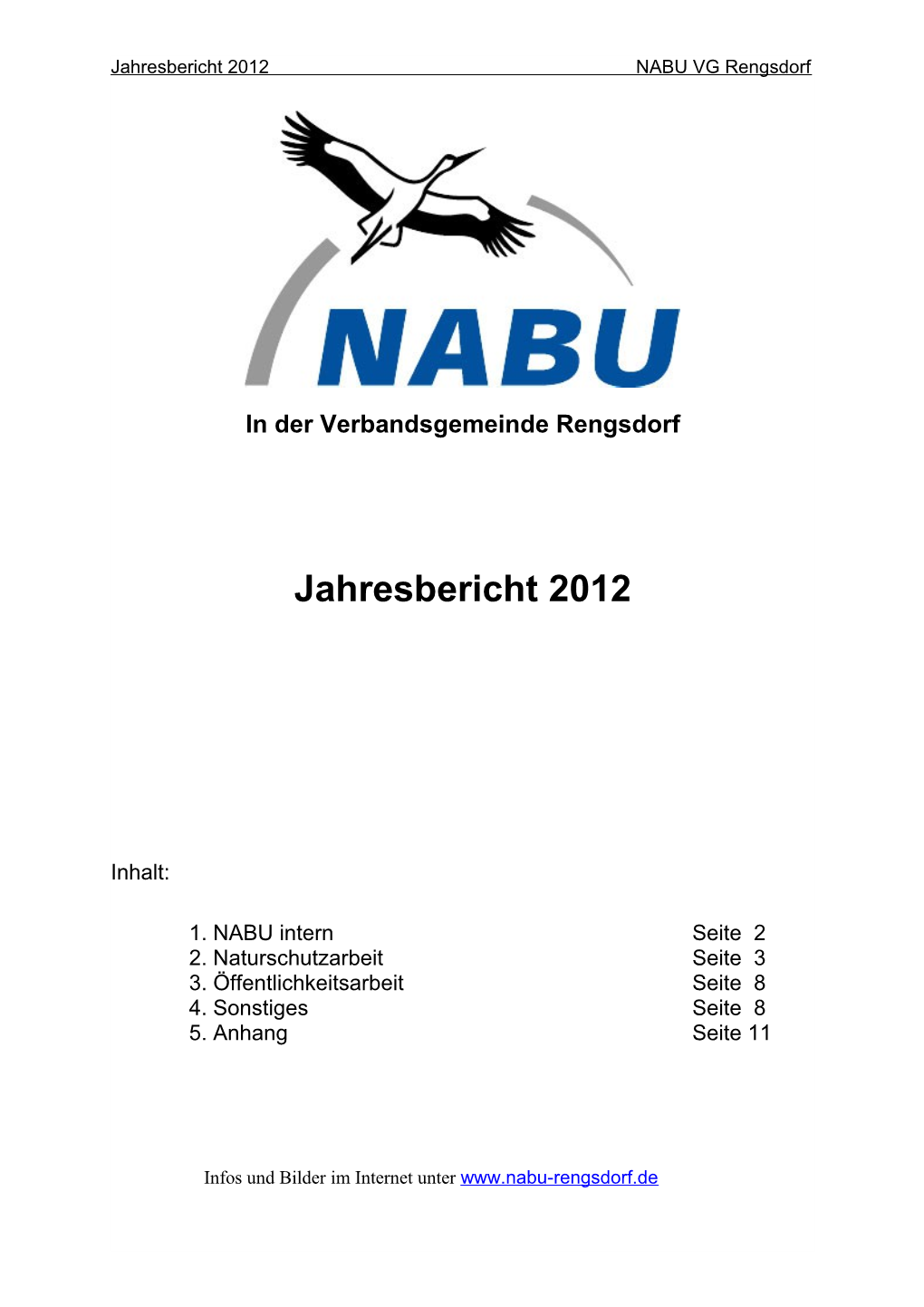 Jahresbericht 2012 NABU VG Rengsdorf