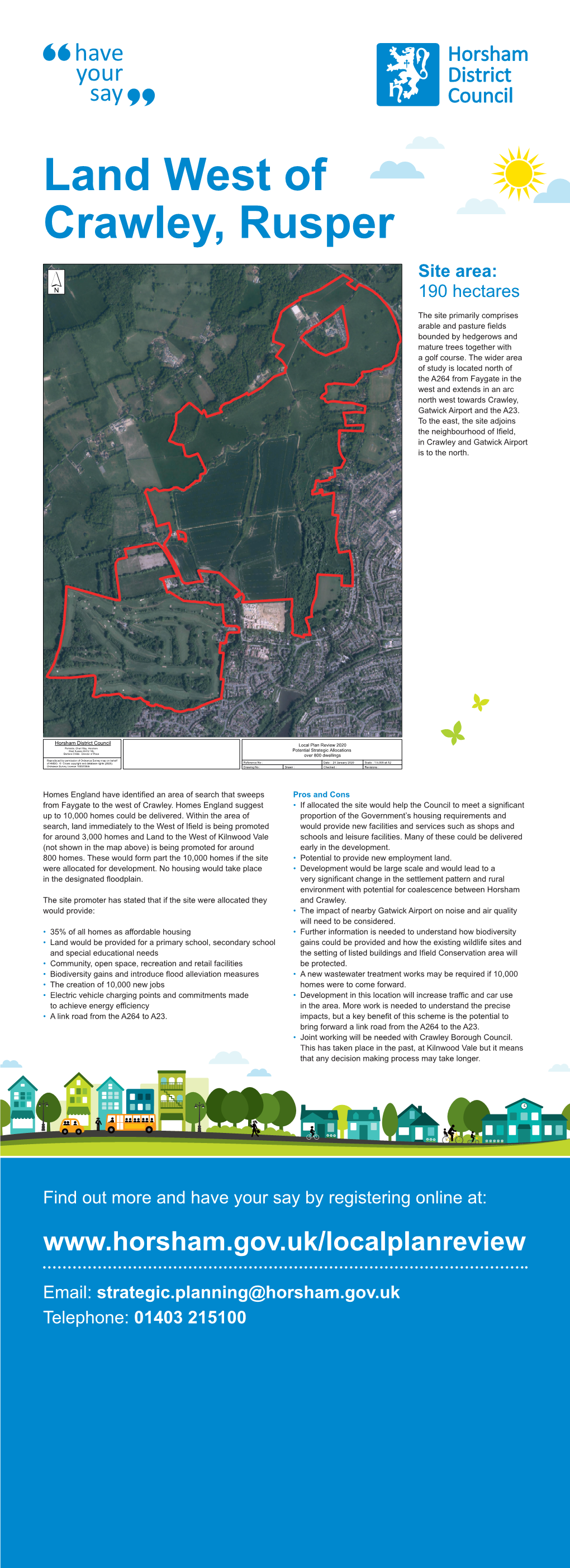 Land West of Crawley, Rusper Site Area: ´ 190 Hectares