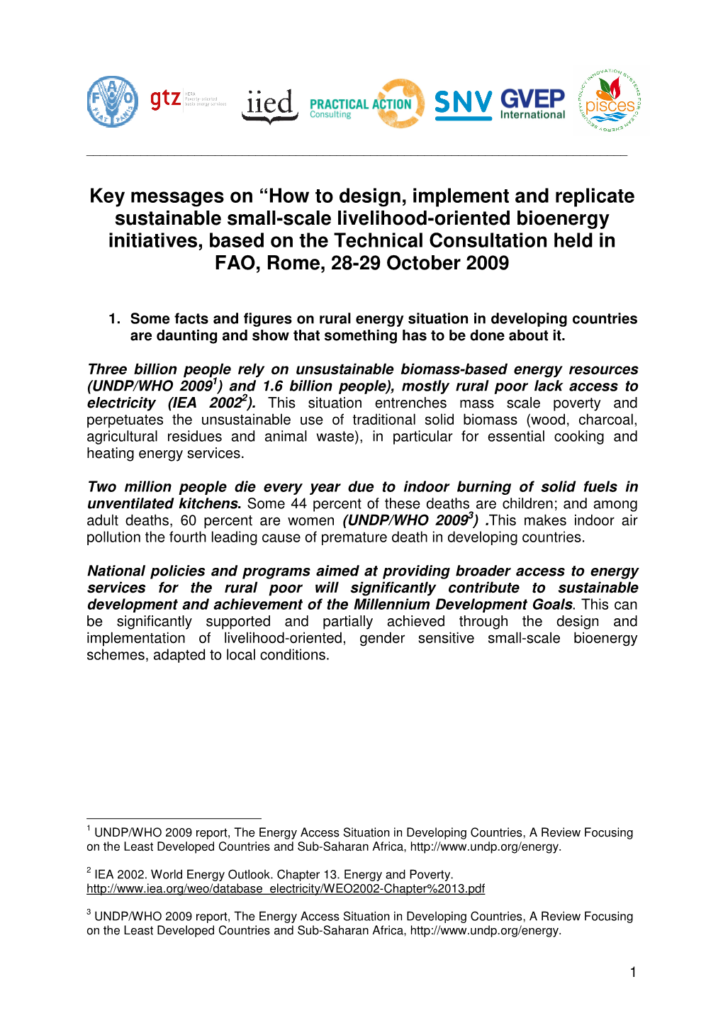 Key Messages on “How to Design, Implement and Replicate