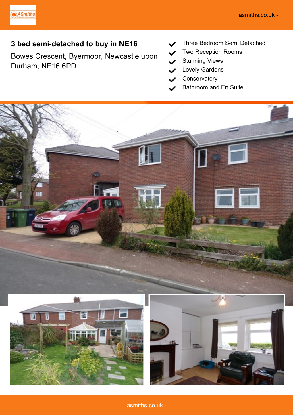 3 Bed Semi-Detached to Buy in NE16 Bowes Crescent, Byermoor, Newcastle Upon Durham, NE16 6PD £120,000 Offers Invited
