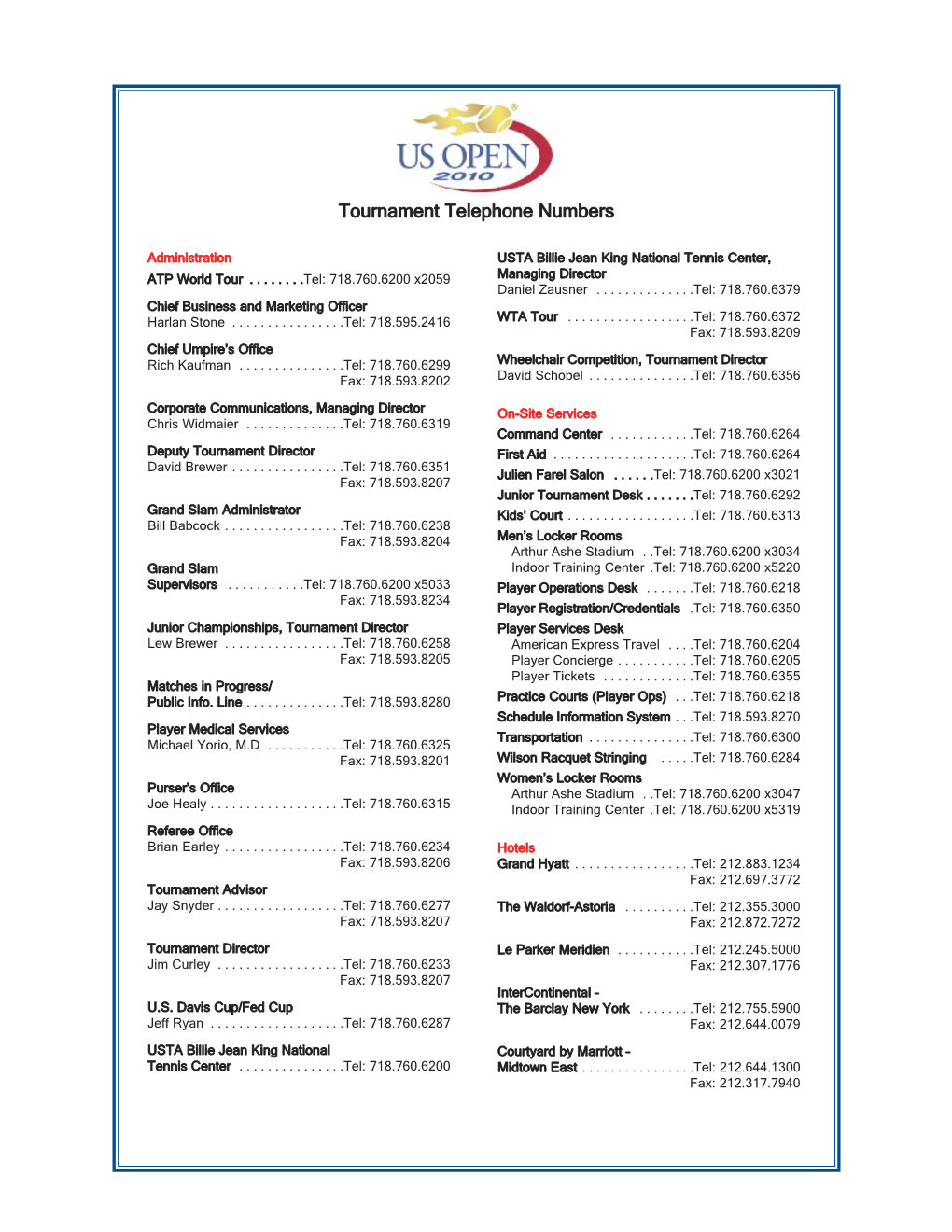 10 Phone Numbers Layout 1