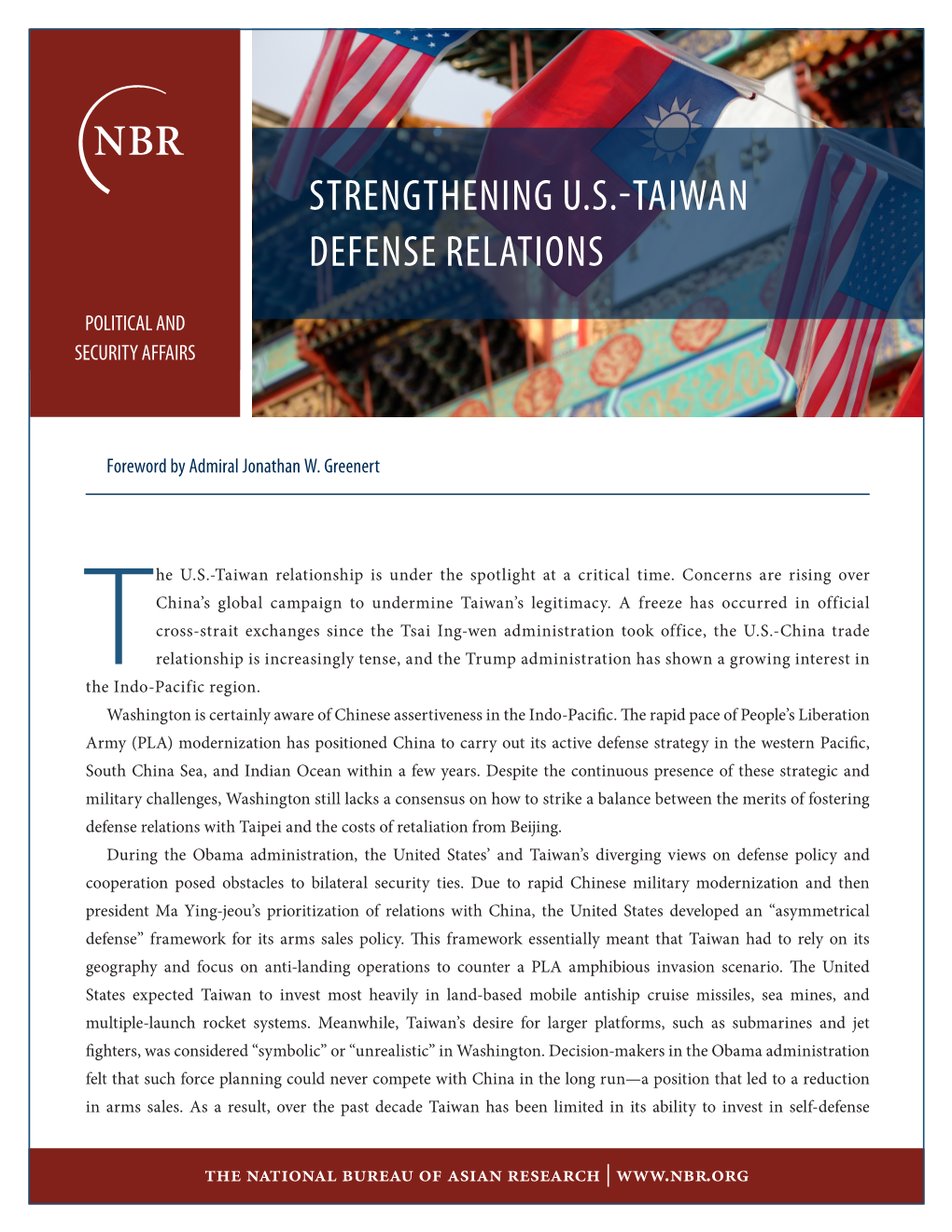 Strengthening U.S.-Taiwan Defense Relations