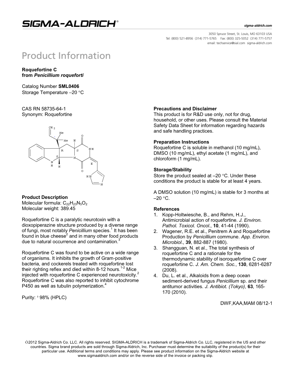 Roquefortine C (SML0406)