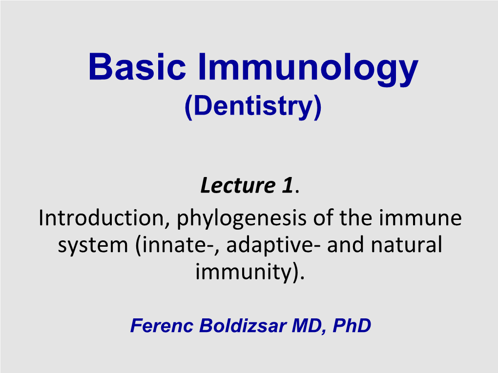 Innate-, Adaptive- and Natural Immunity