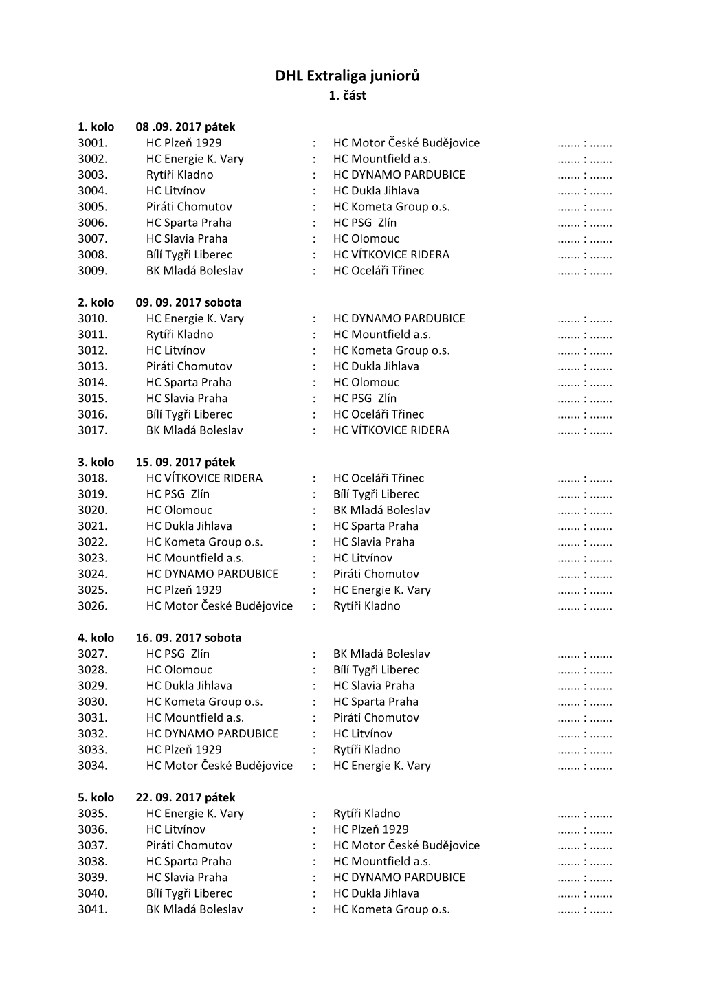 DHL Extraliga Juniorů 1