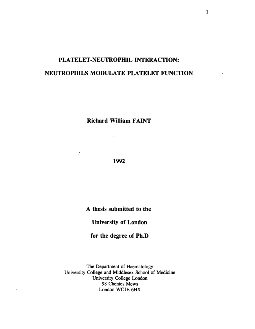 Platelet-Neutrophil Interaction