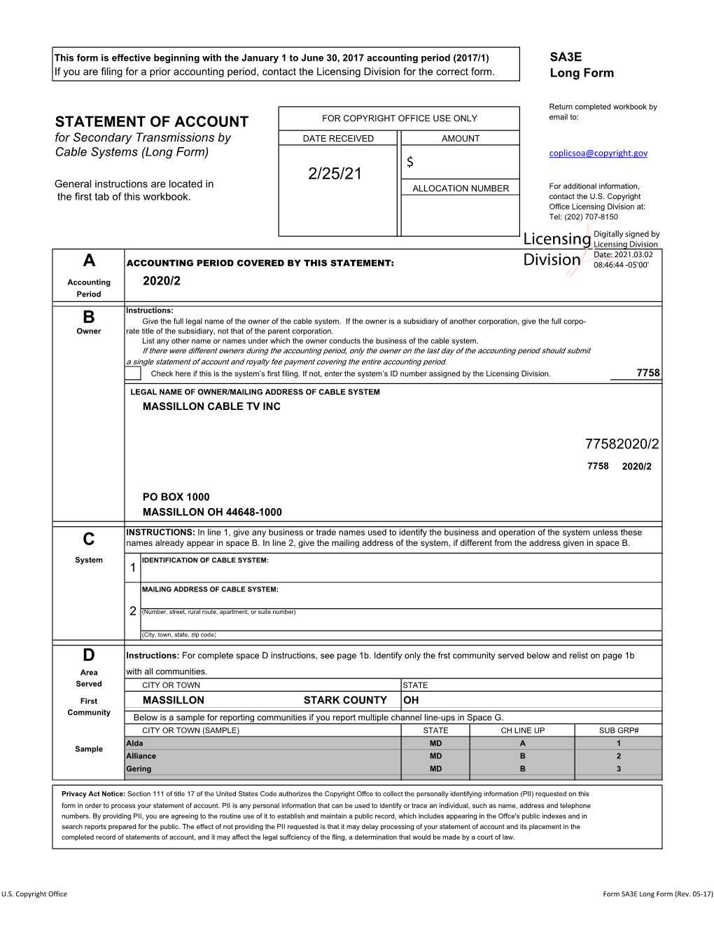 A D C B Licensing Division