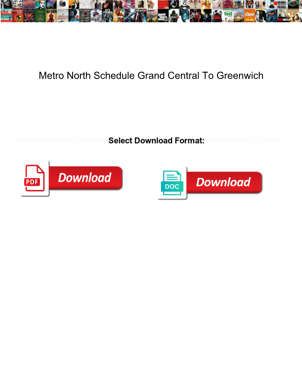 Metro North Schedule Grand Central to Greenwich